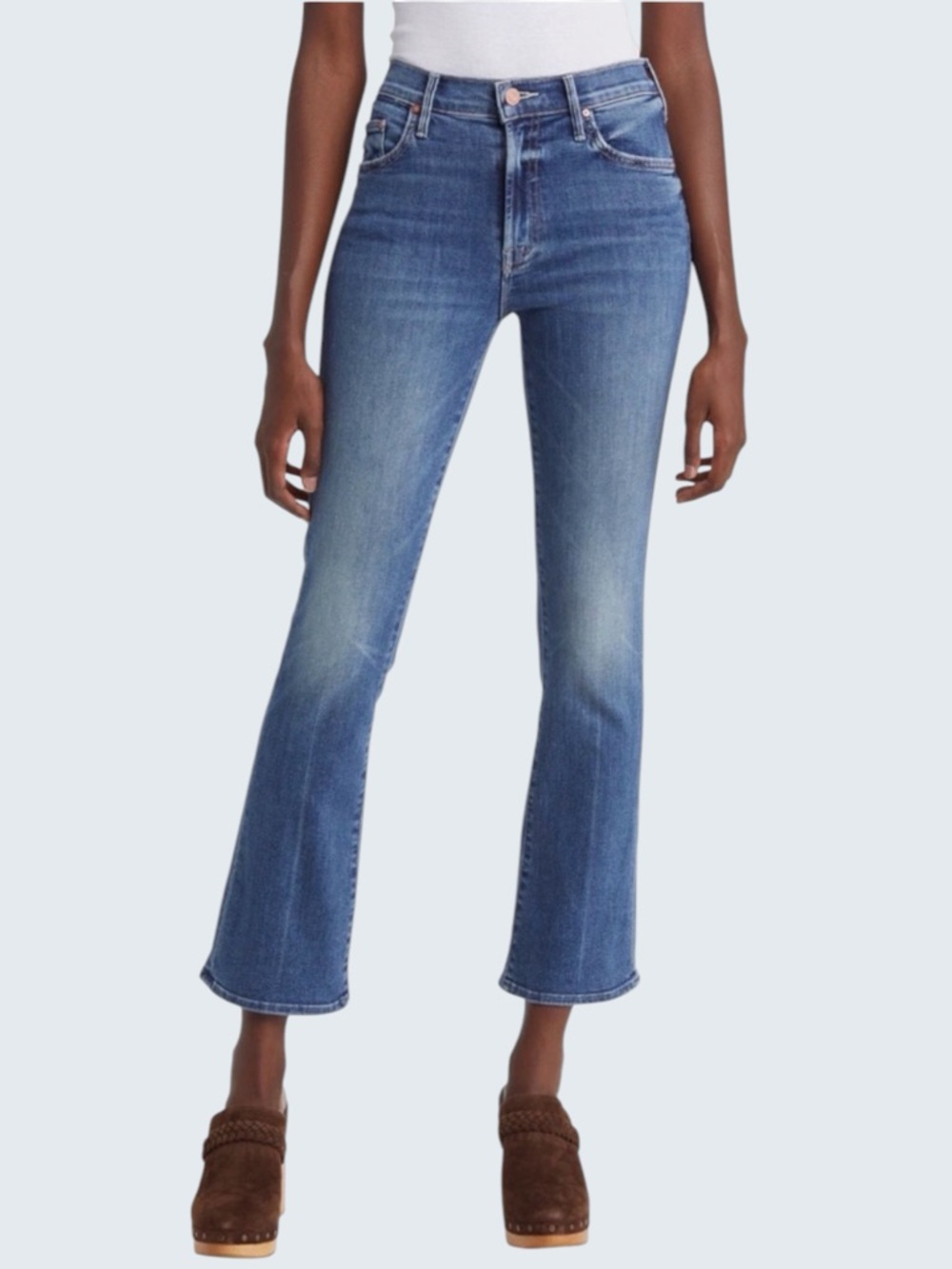 MOTHER The Outsider Ankle High Rise Jeans Blue “Walking on Coals” Size 27 - Picture 2 of 16